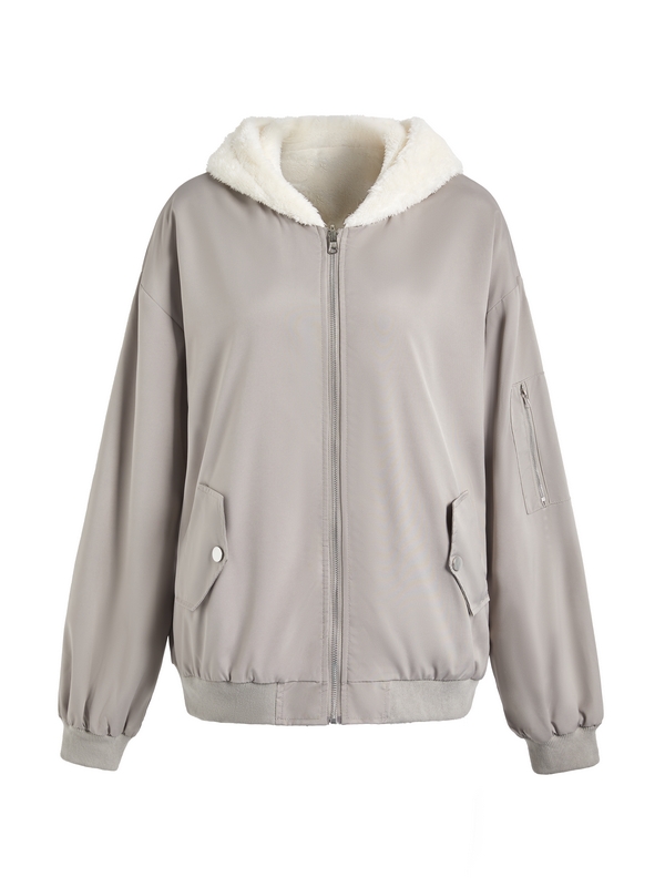 Reversible Oversize Fleece Hooded Jacket-4