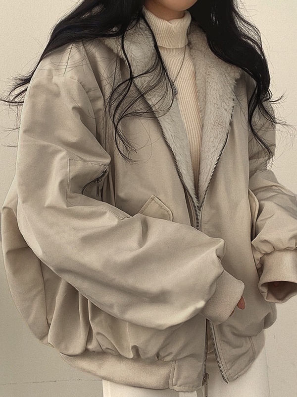 Reversible Oversize Fleece Hooded Jacket-1