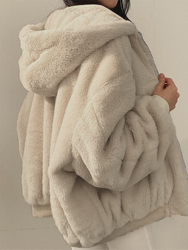 Reversible Oversize Fleece Hooded Jacket-3