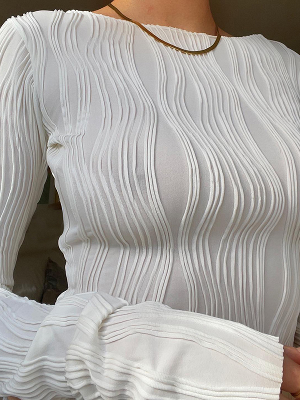 Textured Stripe Long Sleeve Tee-2