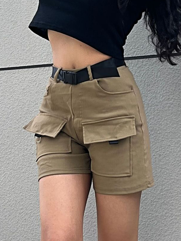 Multi Pocket High Rise Shorts-1