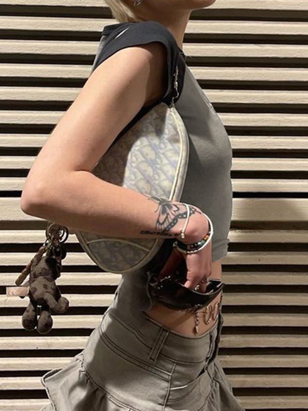 Spider Web Raglan Sleeve Cropped Top-1