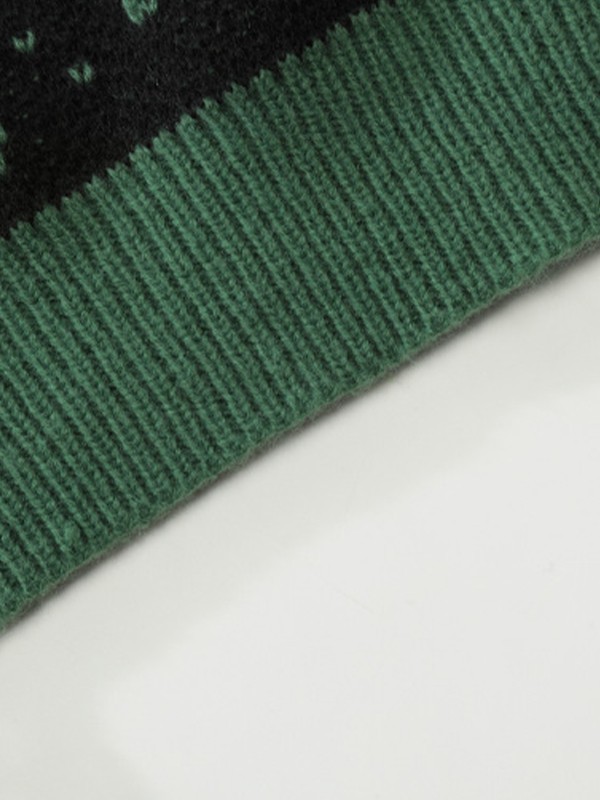 Men's Jacquard Distressed Pullover Sweater-4