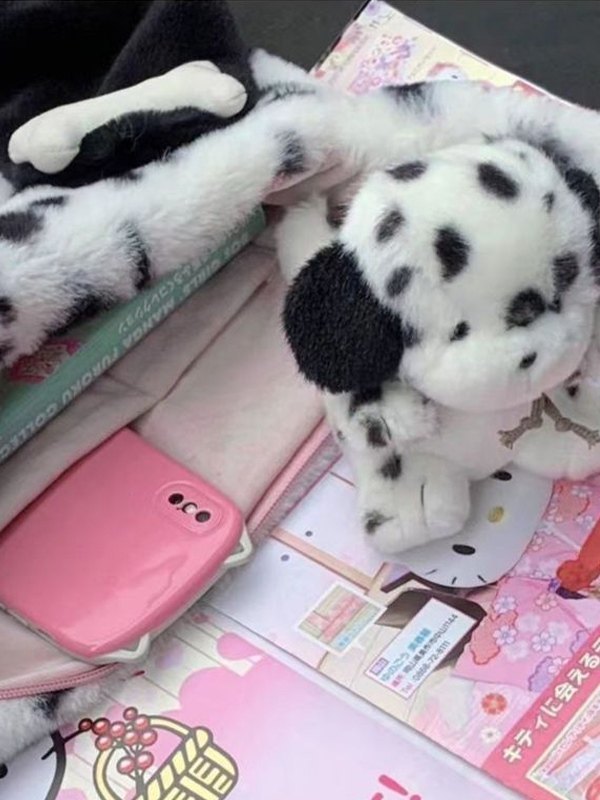 Fuzzy Dalmatian Crossbody Bag-4