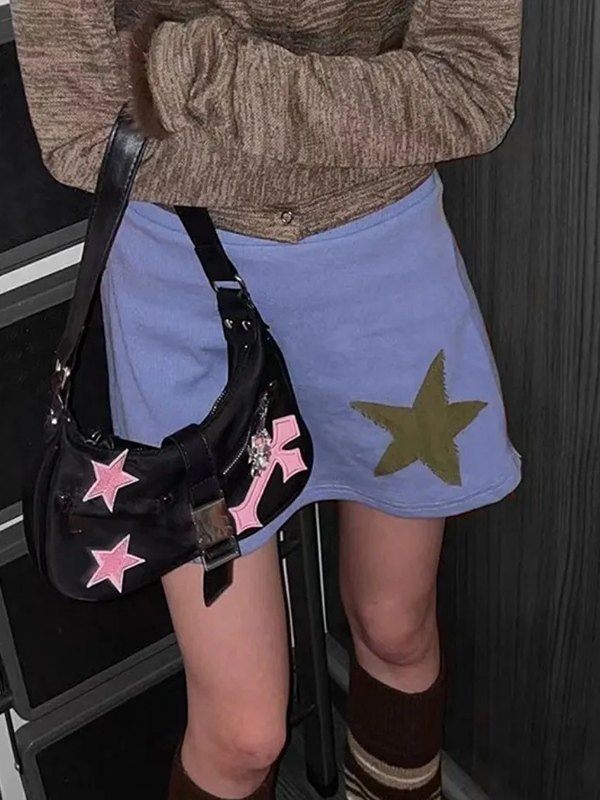 Cross Star Buckled Pu Leather Shoulder Bag-2