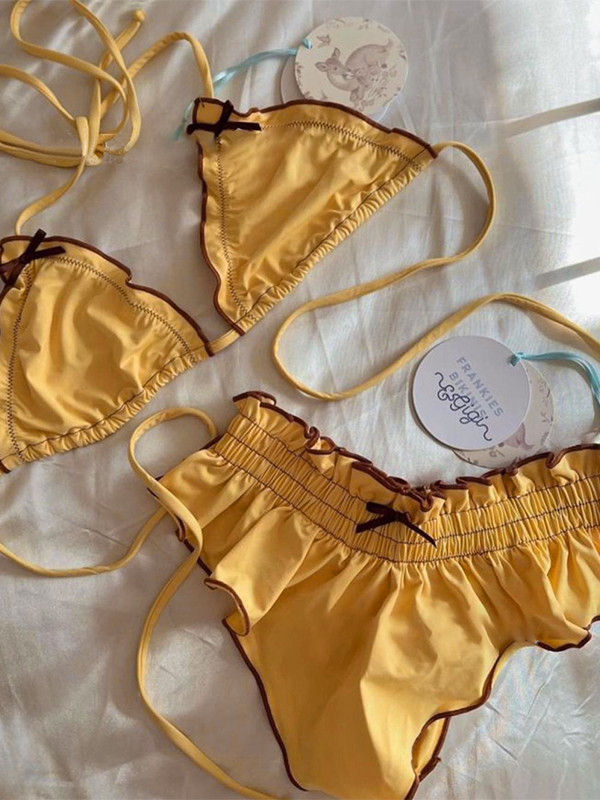 Fungus Halter Tie Back Triangle Bikinis-5