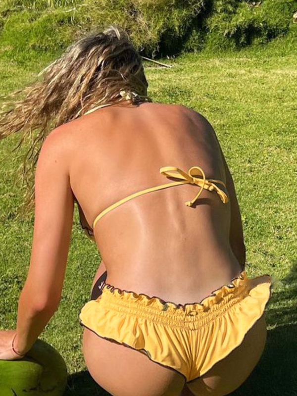 Fungus Halter Tie Back Triangle Bikinis-4